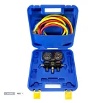 ست ابزار و کیف گیج فشار برند والوو | خرید و فروش گیج والوو مدل 501 | Dual analogue gauges set VRM2-B-0501 | گیج اندازه گیری فشار کولر گازی مدل VRM2-B-0501 برند VAULE