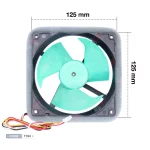ابعاد و مشخصات فن داخلی یخچال فریزر هیتاچی 12 ولت 4 سیم | فن 4 سیم یخچال هیتاچی| Hitachi Refrigerator Fan Motor DC12V 0.35A 4Wire