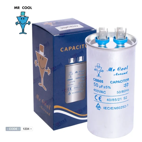 خازن 50 میکروفاراد کولر گازی برند مستر کول MR.COOL | لیست قیمت و خرید خازن 50 میکروفاراد مستر کول MR.COOL | دکتر کول