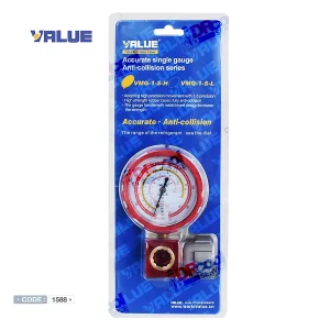 فروش عمده انواع گیج فشار کولر گازی | گیج تکی والو فشار بالا مدل VMG-1-S-H | دکتر کول