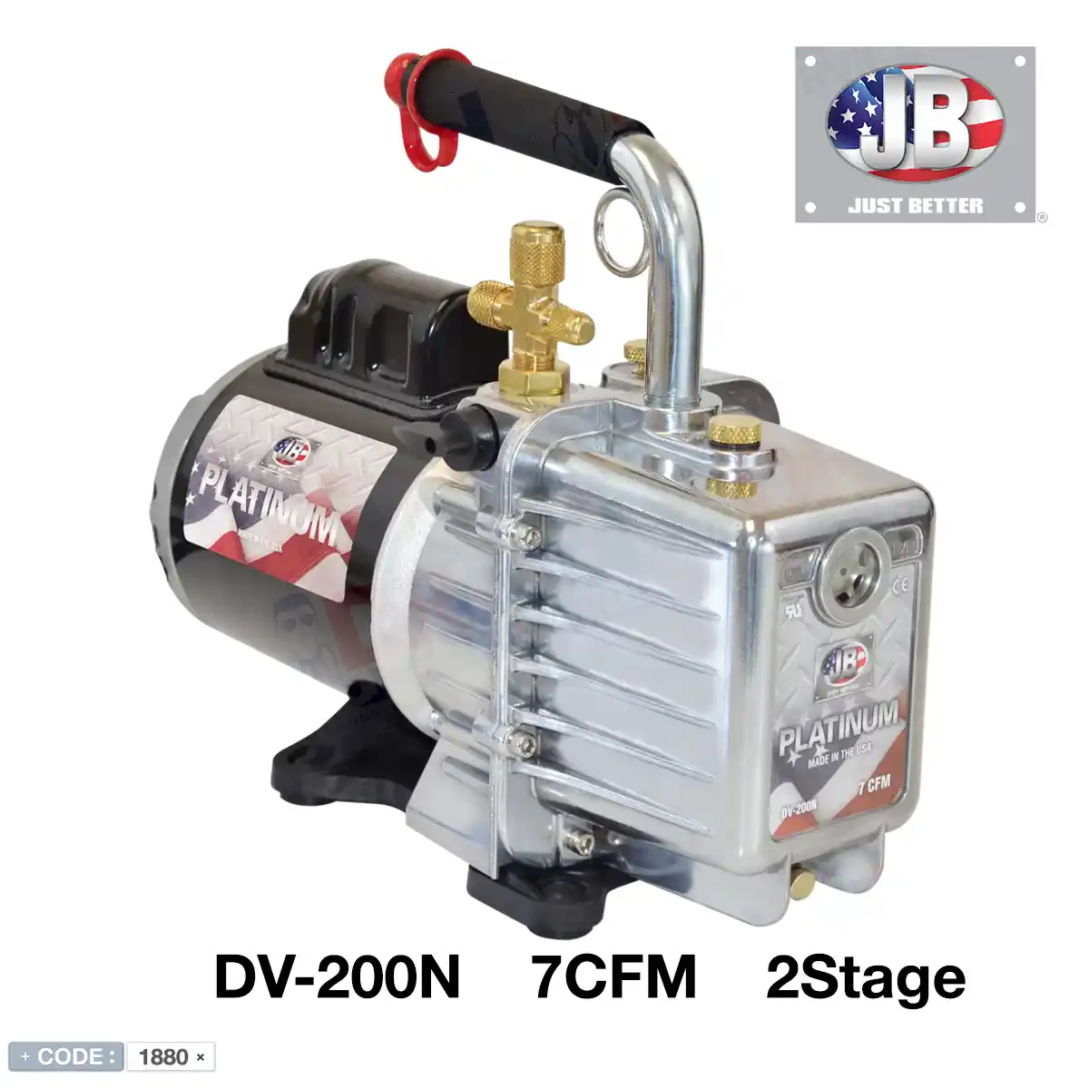 پمپ وکیوم پلاتینیوم 7 سی‌اف‌ام JB Industries مدل DV-200N