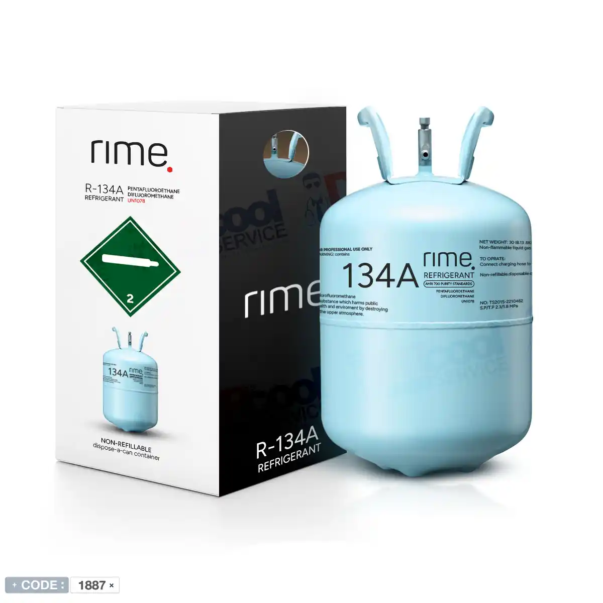قیمت و خرید گاز مبرد R134a برند RIME وزن 13.6 کیلوگرم | دکترکول